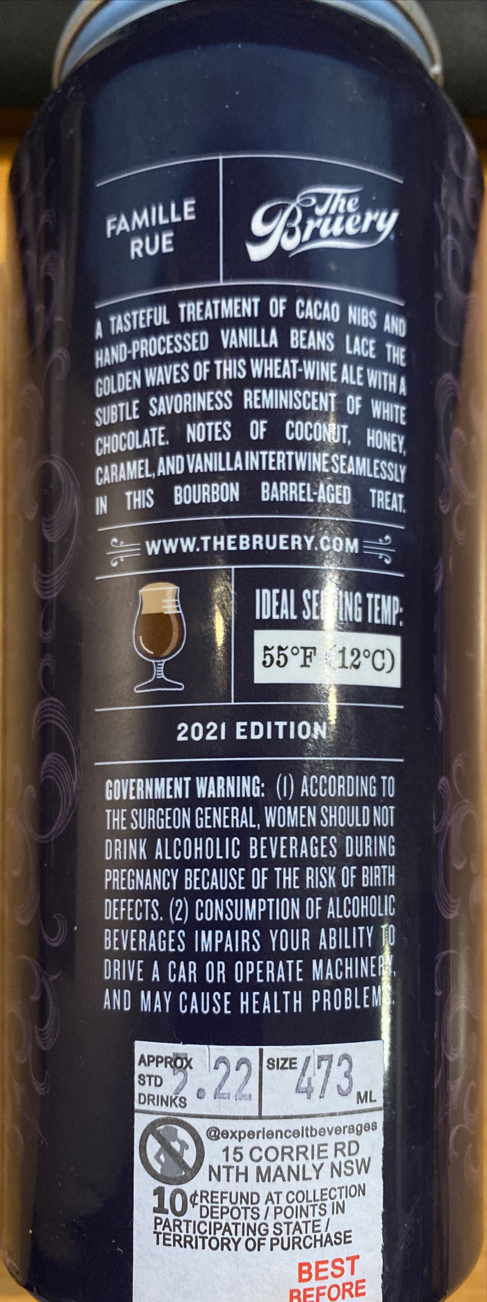 White chocolate - The Bruery (500 mL) alcohol collectible - Main Image 2