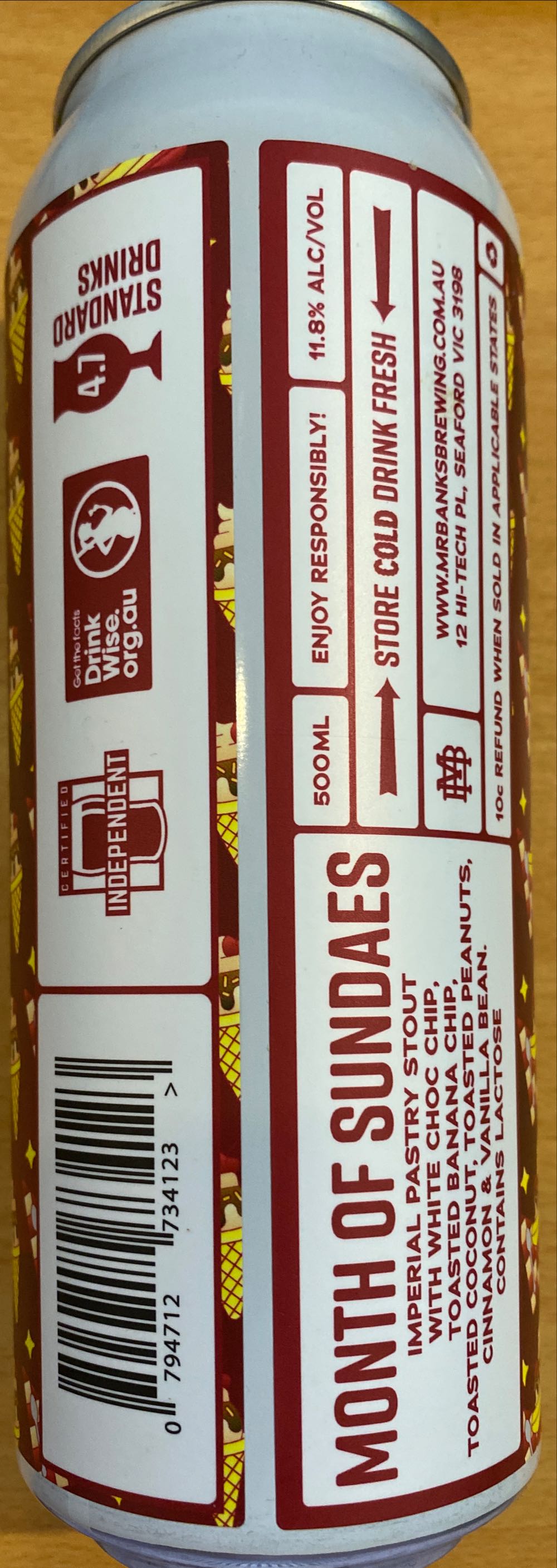 Mr Banks Month Of Sundaes - Mr Banks Brewery (500 mL) alcohol collectible [Barcode 794712734123] - Main Image 2