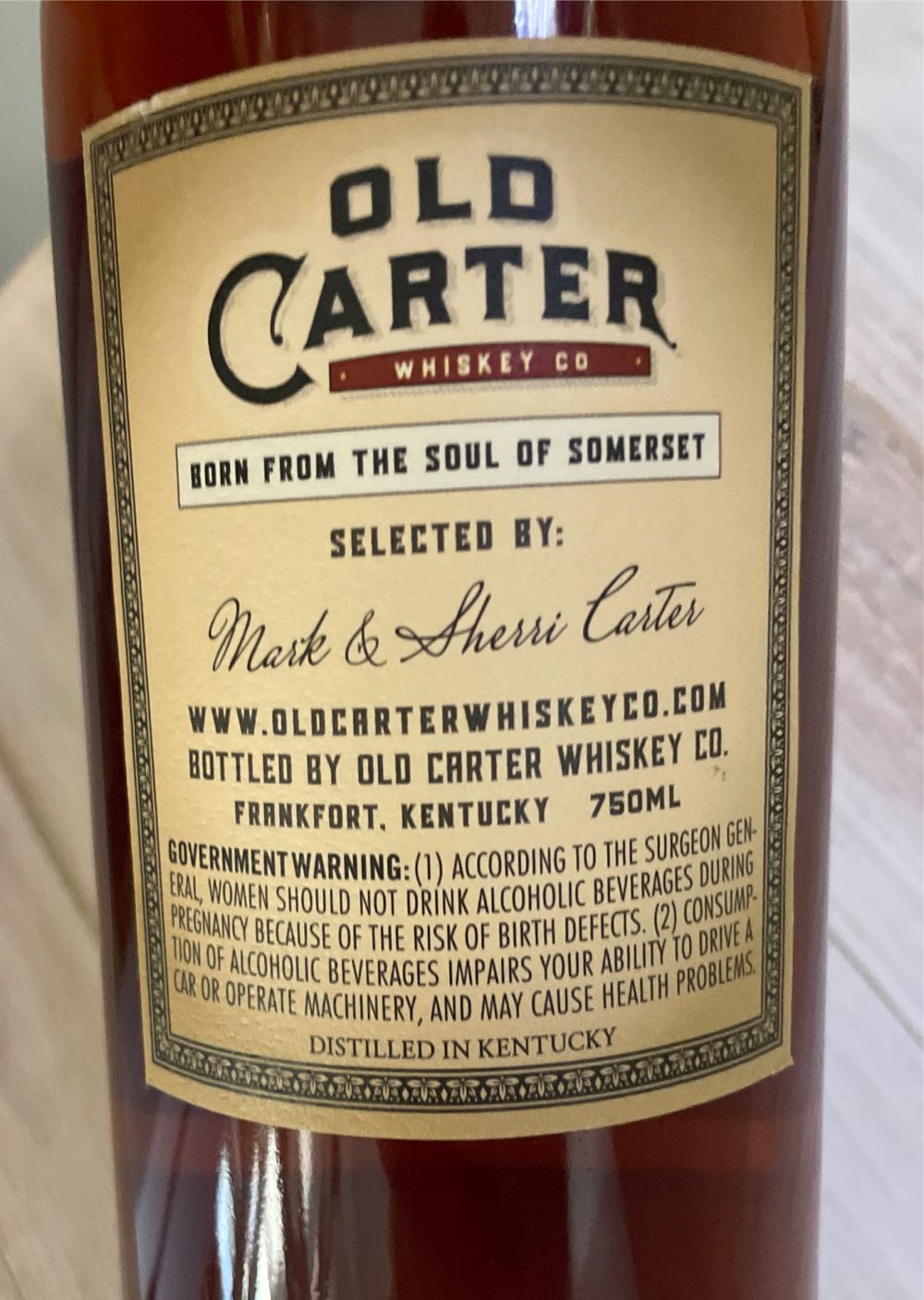 Old Carter - Old Carter Whiskey Company (750 mL) alcohol collectible - Main Image 3