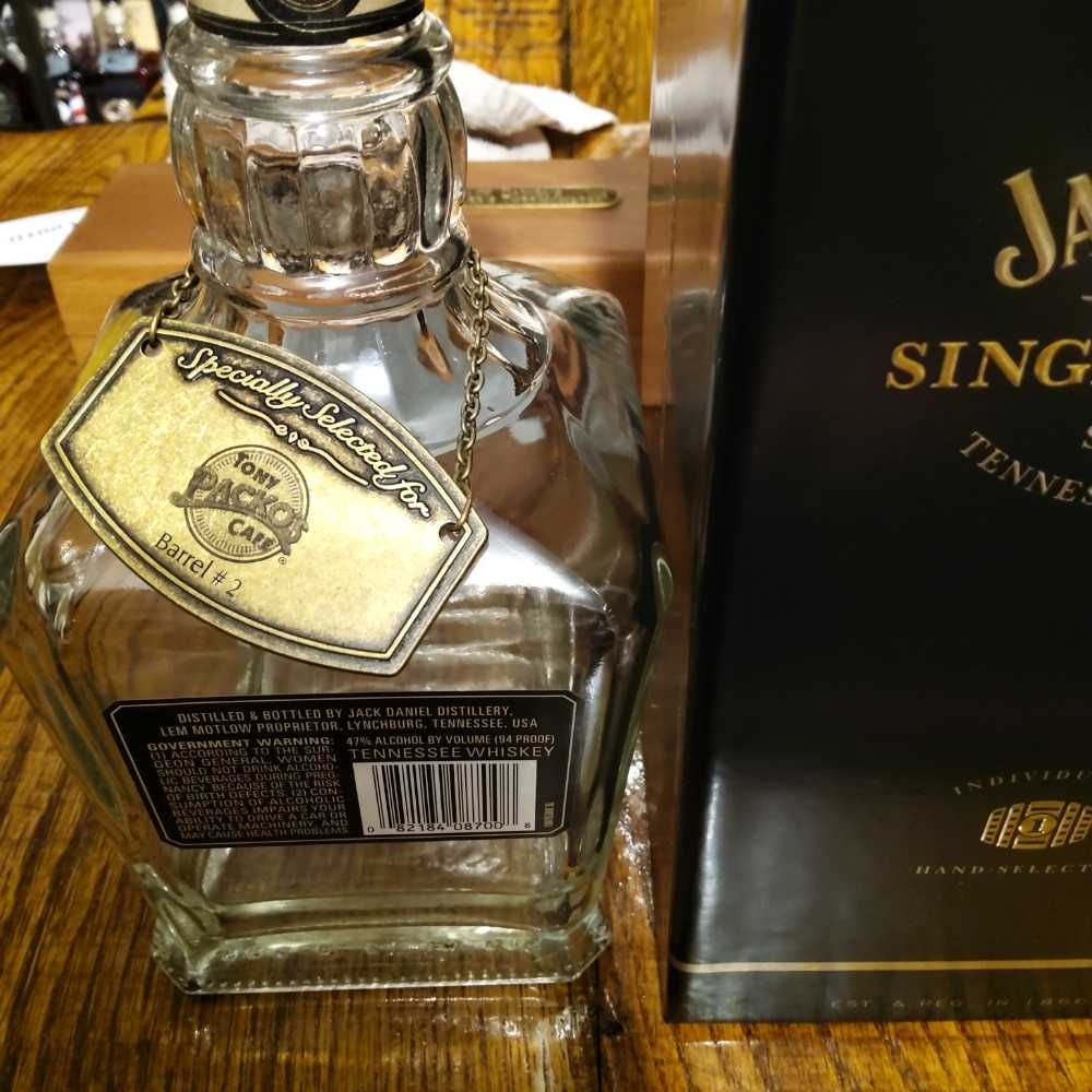 Single Barral Select Tony Packos Emty Bottle - Jack Daniels Distillery (750 mL) alcohol collectible - Main Image 2