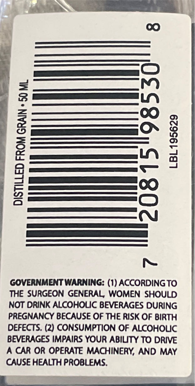 Seagrams Extra Smooth - Seagram Vodka Co. (50 mL) alcohol collectible - Main Image 2