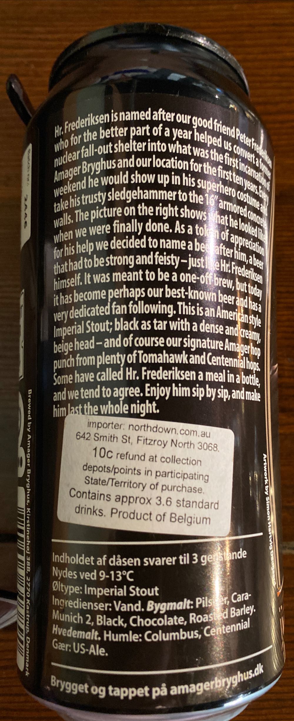 Hr Frederiksen Imp Stout Carwyn Cellars  alcohol collectible [Barcode 5704603303890] - Main Image 3