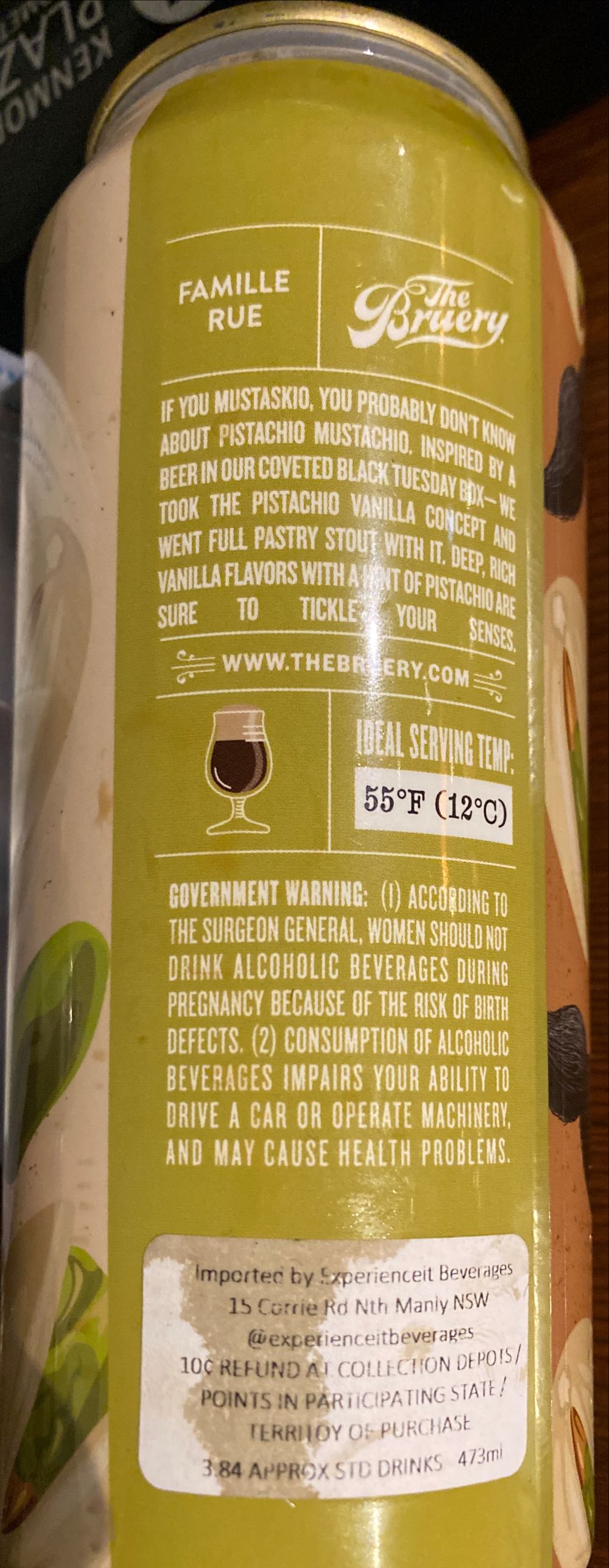 Pistachio Mustachio  (473 mL) alcohol collectible - Main Image 2