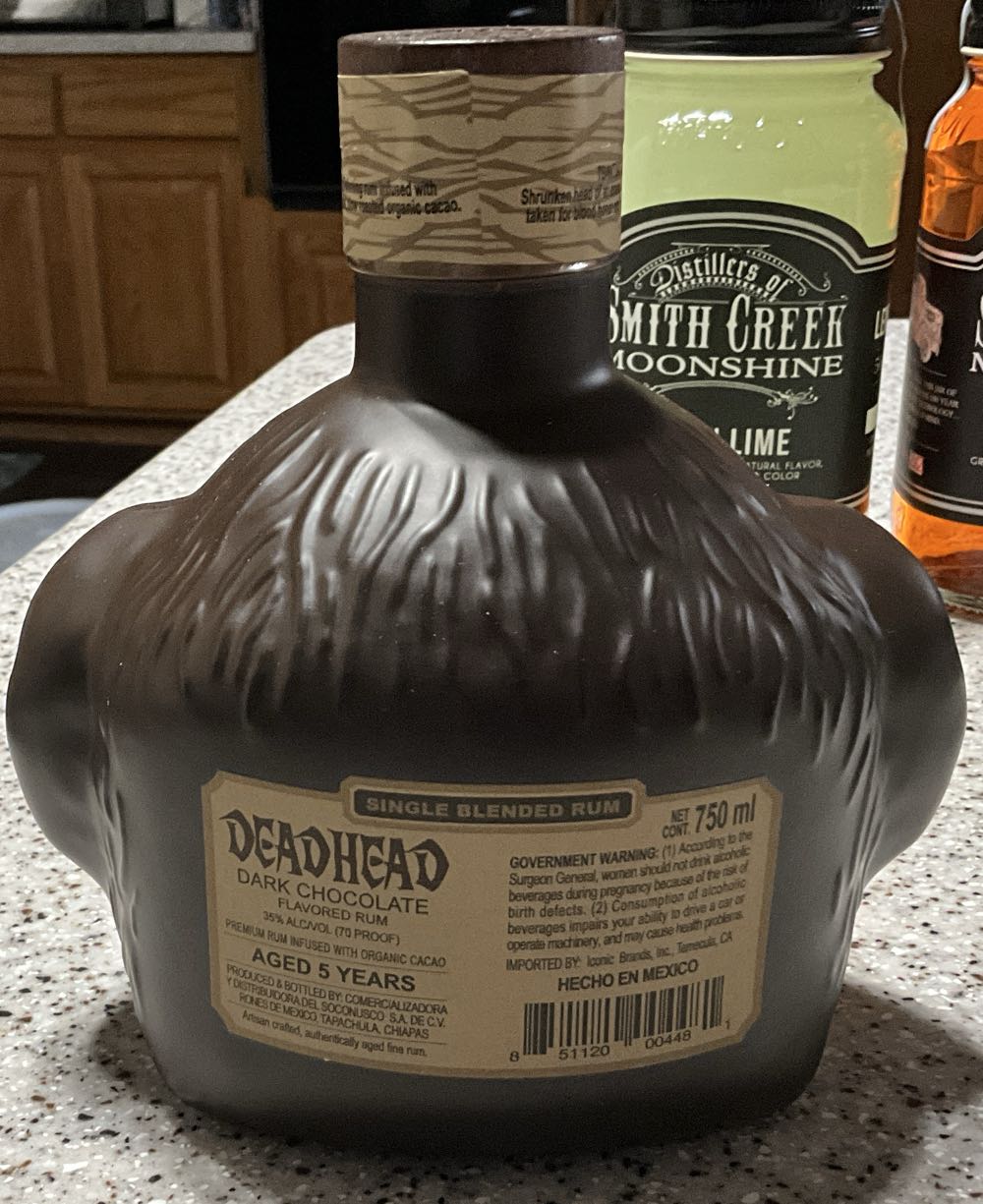 Deadhead Dark Chocolate Rum - Head Bottle - Soconusco (750 mL) alcohol collectible [Barcode 851120004481] - Main Image 2