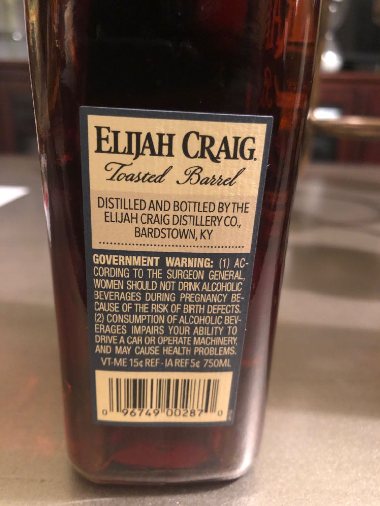 Elijah Craig Toasted Barrel - Heaven Hill Distillery (750mL) alcohol collectible - Main Image 2