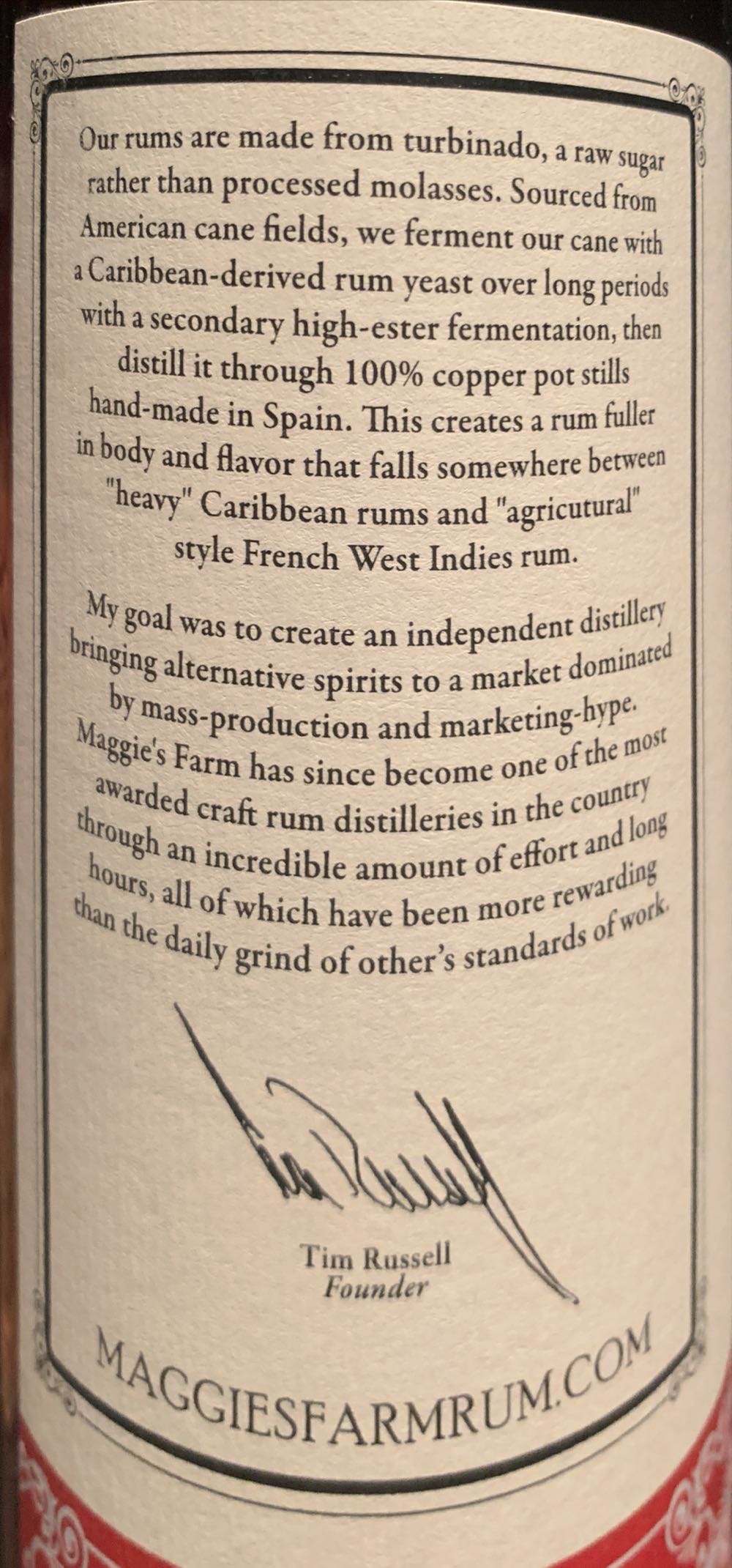 Maggie’s Farm 50/50 Dark - Allegheny Distilling LLC (750 mL) alcohol collectible [Barcode 862210000047] - Main Image 2