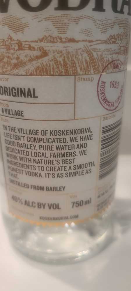 Koskenkorva Vodka - Koskenkorva (750mL) alcohol collectible [Barcode 720815890039] - Main Image 3