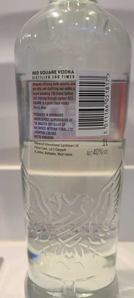 RED SQUARE - Halewood International Ltd (1 L) alcohol collectible [Barcode 5011166051817] - Main Image 2