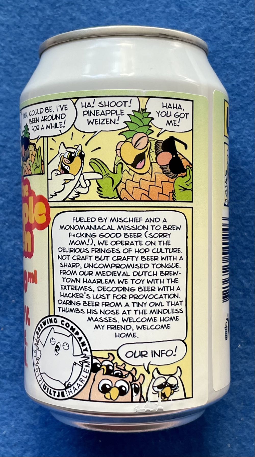 Piewee The Pineapple Weizen - Uiltje Brewing Company (330 mL) alcohol collectible [Barcode 8719325540246] - Main Image 3