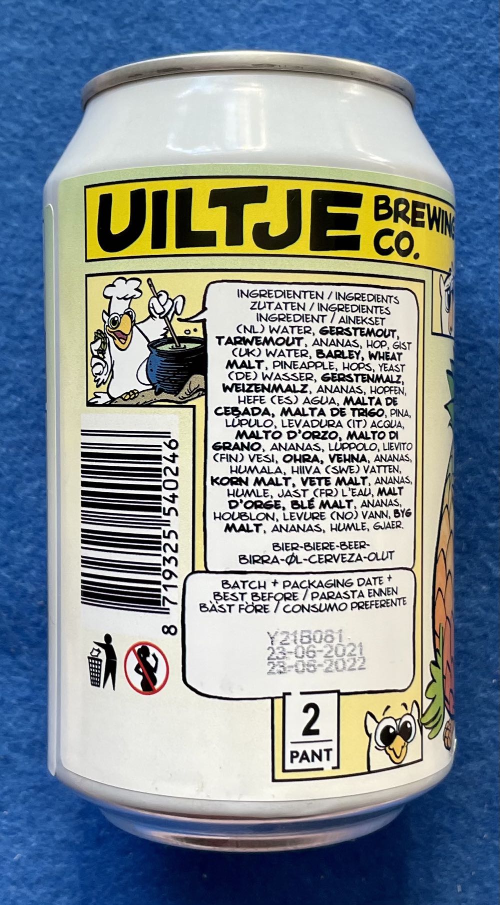 Piewee The Pineapple Weizen - Uiltje Brewing Company (330 mL) alcohol collectible [Barcode 8719325540246] - Main Image 4