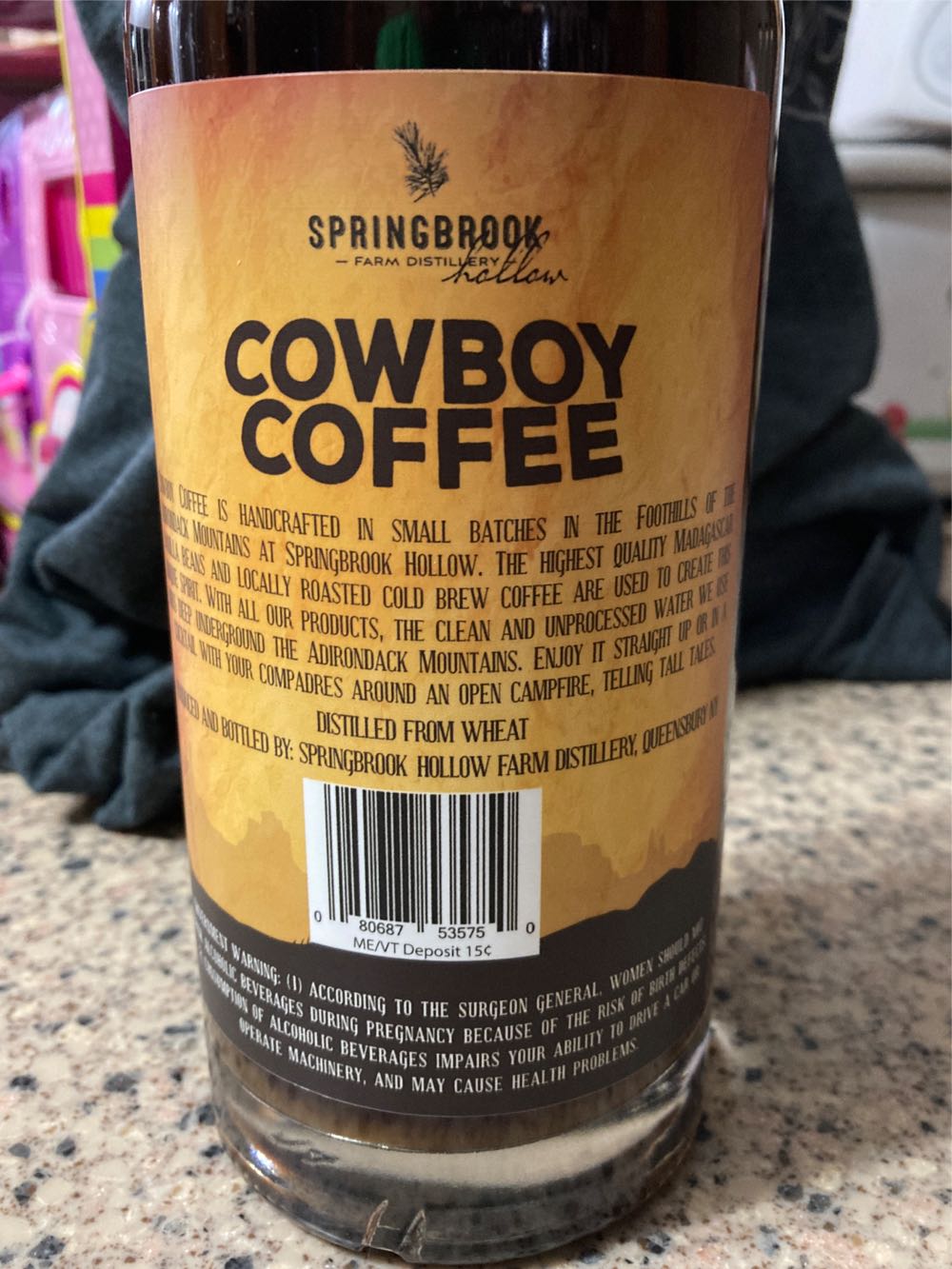 Springbrook Cowboy Coffee - Springbrook Farm Distillery (750 mL) alcohol collectible [Barcode 080687535750] - Main Image 2