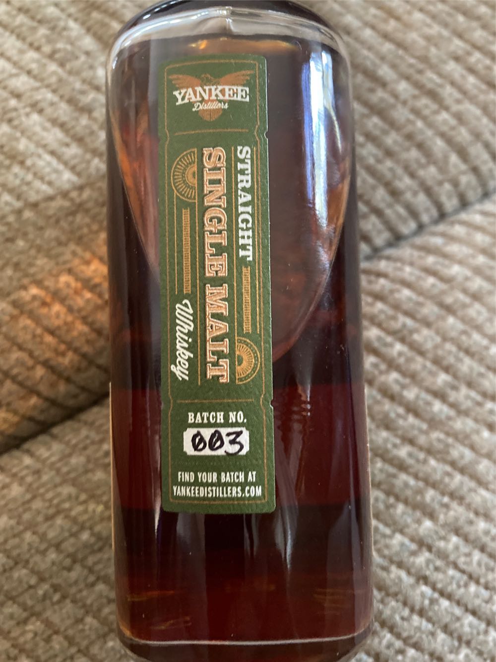 Yankee Distillers Single Malt - Yankee Distillers (375 mL) alcohol collectible [Barcode 707273990518] - Main Image 2