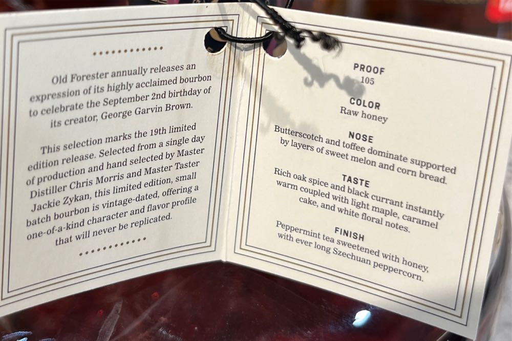 Old Forester 2019 Birthday Bourbon - Old Forestor Distilling Co. Louisville, KY (750 mL) alcohol collectible [Barcode 081128002466] - Main Image 3