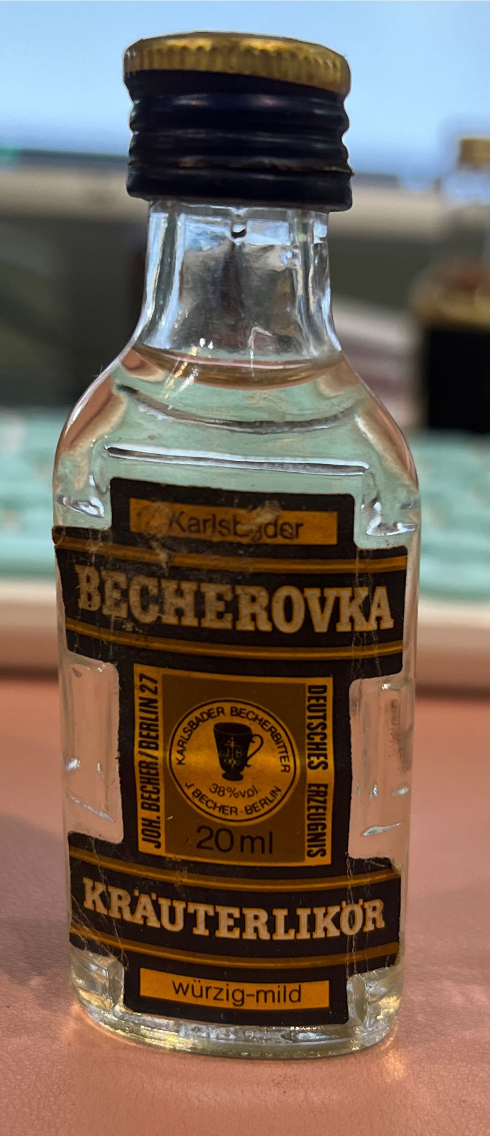 Becherovka Herbal Liqueur - Jan Becher (50mL) alcohol collectible [Barcode 8594405101148] - Main Image 3