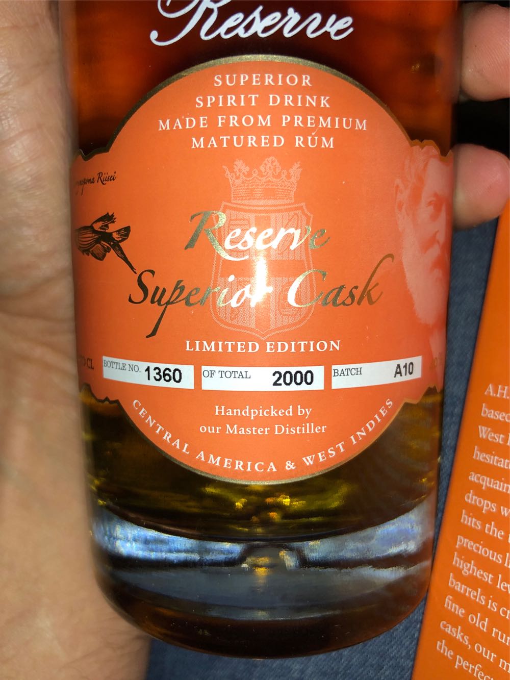 A.H. Riise Xo Reserve Rum - A.h. Riise (700 mL) alcohol collectible [Barcode 5712421010111] - Main Image 2