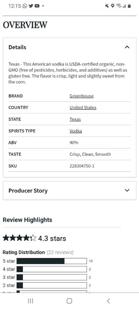 Green House - Green House Vodka (750 mL) alcohol collectible [Barcode 051497180157] - Main Image 3