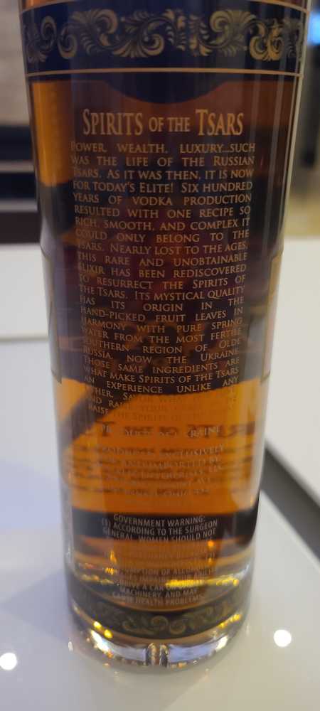 Spirits Of The Tsars  - n/a (1 L) alcohol collectible [Barcode 609456732512] - Main Image 2