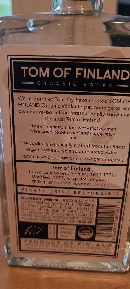 Tom Of Finland  - n/a (750 mL) alcohol collectible [Barcode 6430043095031] - Main Image 2