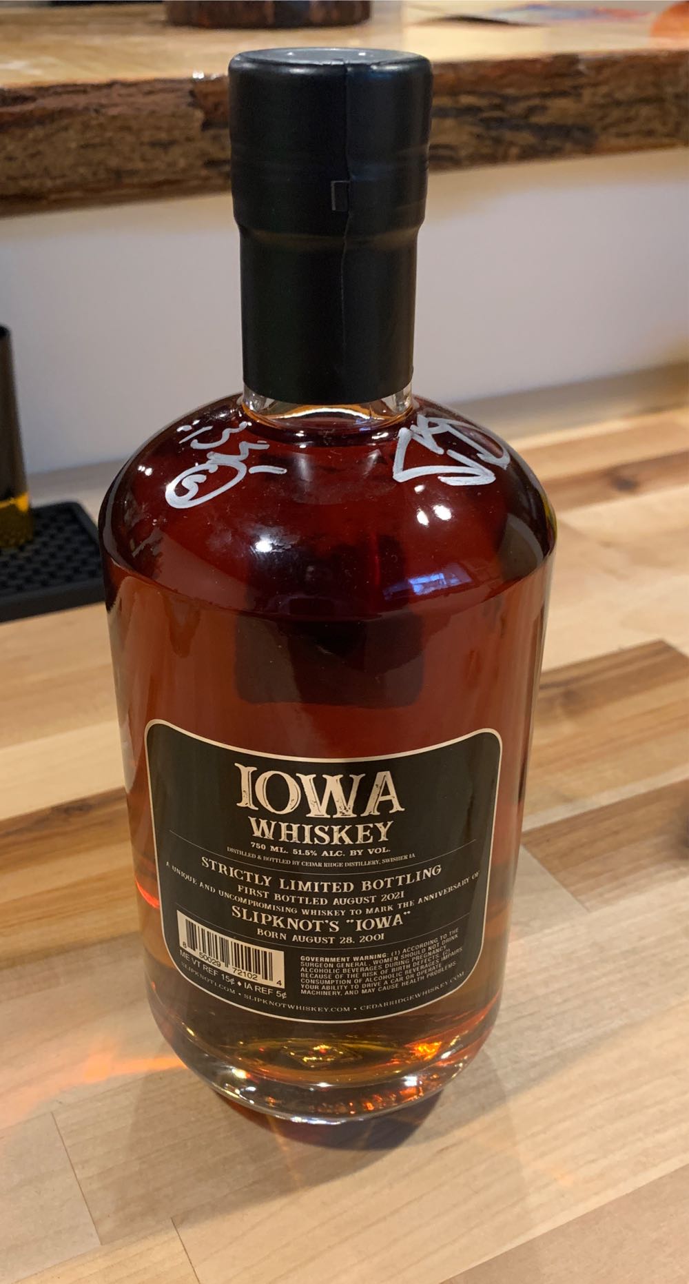 Slipknot Limited Edition Anniversary Iowa Label Whiskey  (750 mL) alcohol collectible [Barcode 850029721024] - Main Image 2