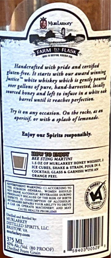 Murlarkey Honey Whiskey - Murlarkey (375 mL) alcohol collectible [Barcode 859403005293] - Main Image 2