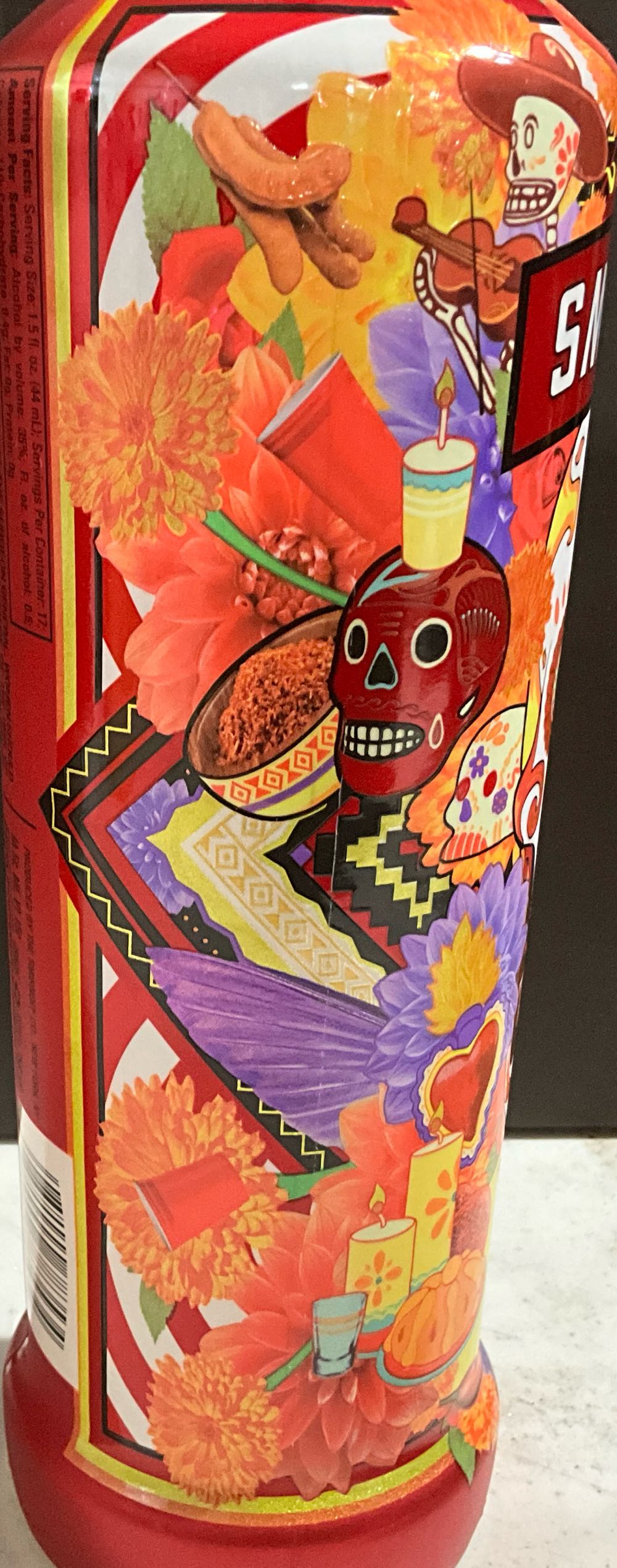 Smirnoff Spicy Tamarind Flavored Vodka - NY USA - Smirnoff Co. NY NY (750 mL) alcohol collectible [Barcode 082000783534] - Main Image 3