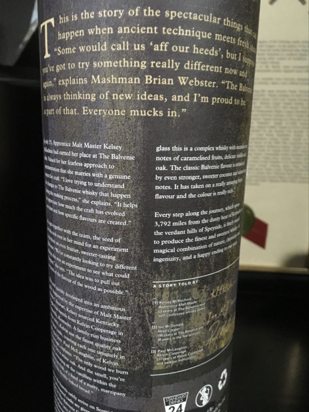 Balvenie, The Sweet Toast Of American Oak 12 - The Balvenie Distillery (700 mL) alcohol collectible [Barcode 5010327525167] - Main Image 4