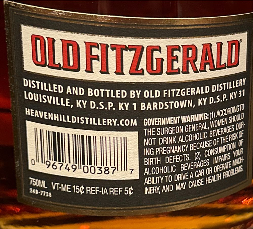 Old Fitzgerald BiB 11 Yr  Bourbon - Old Fitzgerald Distillery (750 mL) alcohol collectible [Barcode 096749003877] - Main Image 3