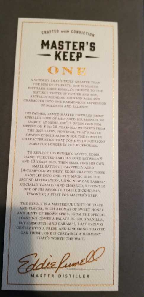 Wild Turkey Master’s Keep One - Wild Turkey Distillery (750 mL) alcohol collectible [Barcode 721059003209] - Main Image 2