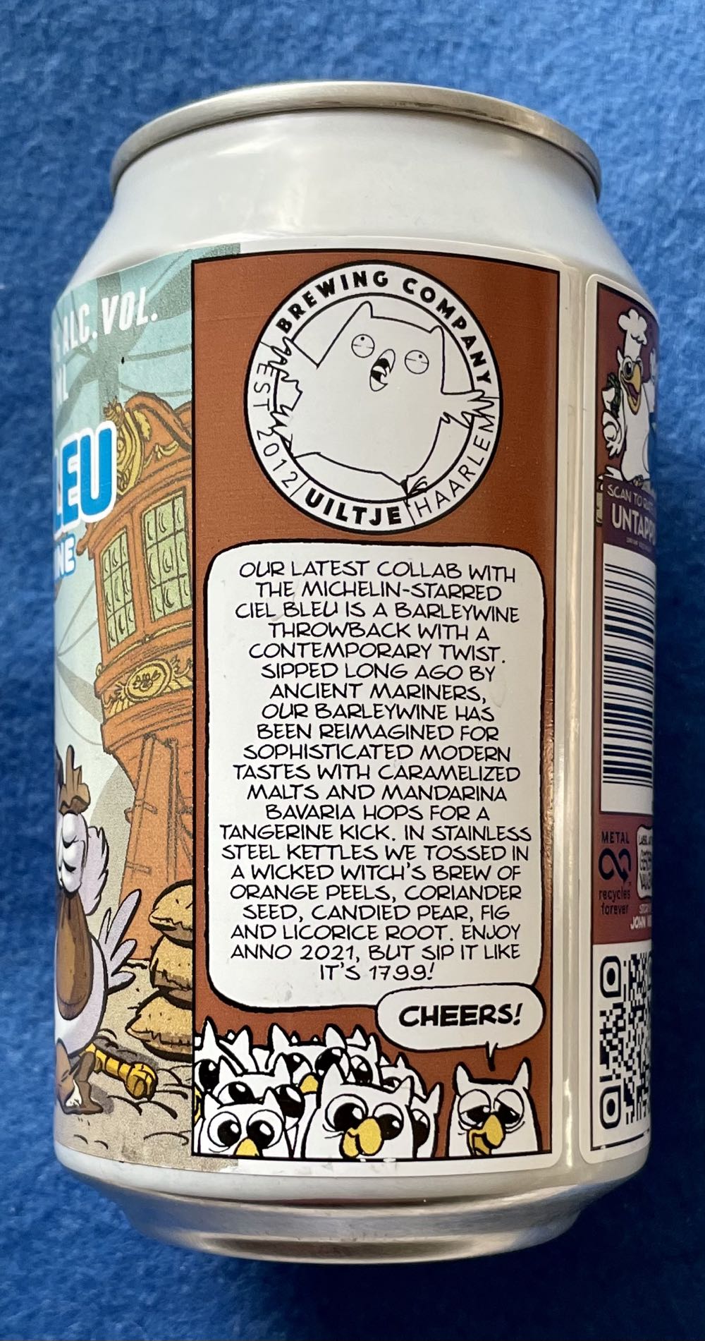 Uiltje X Ciel Bleu - Uiltje Brewing Company (330 mL) alcohol collectible [Barcode 8720254564166] - Main Image 3