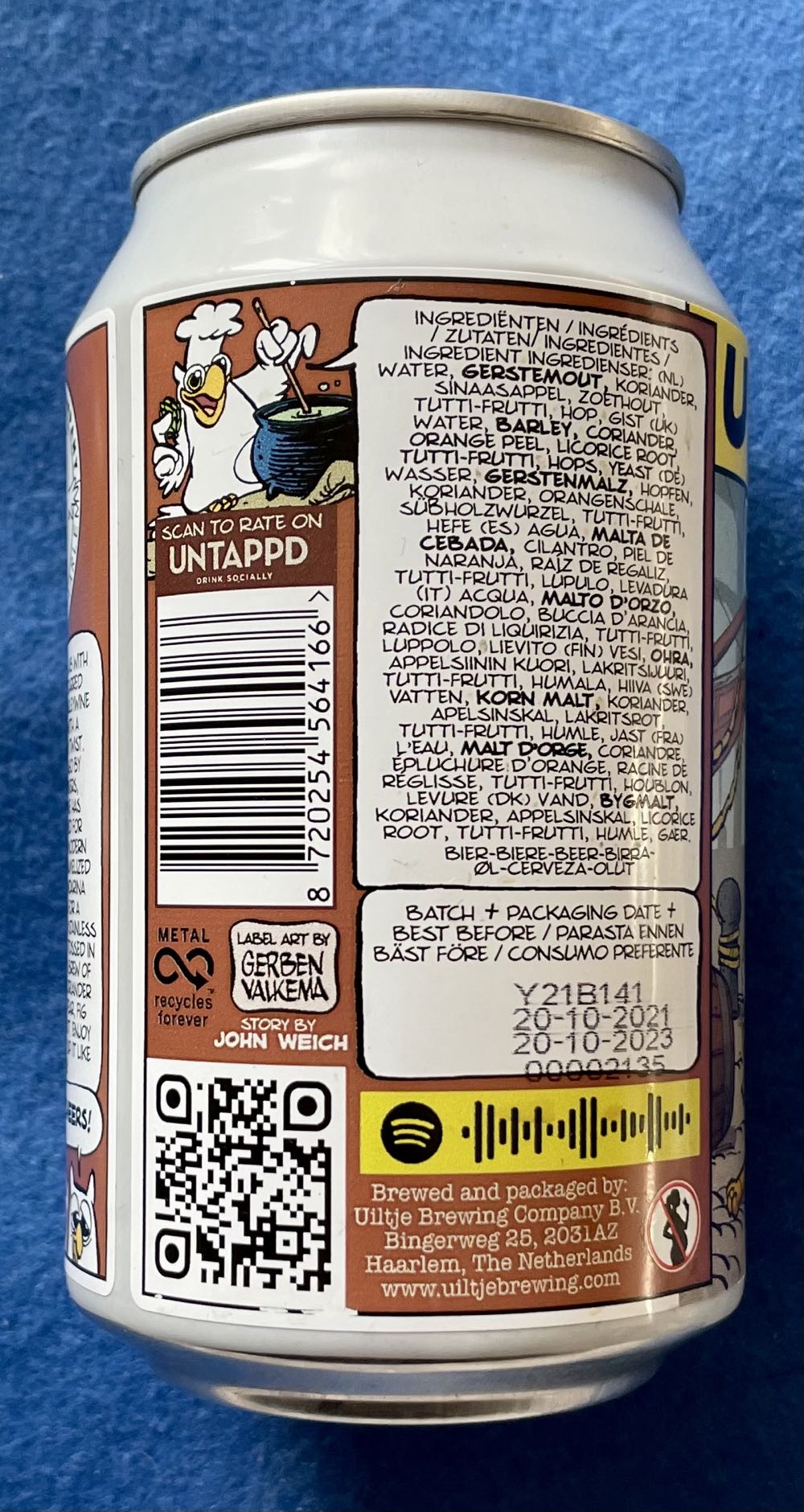 Uiltje X Ciel Bleu - Uiltje Brewing Company (330 mL) alcohol collectible [Barcode 8720254564166] - Main Image 4