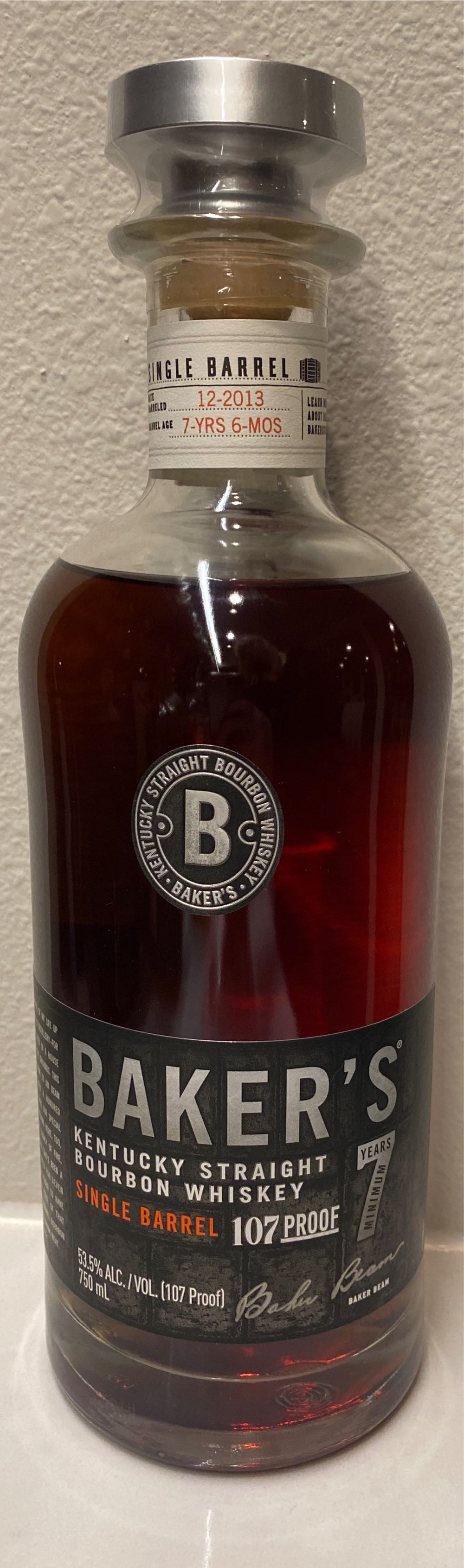 Baker’s 7 Single Barrel - James B. Beam Distilling Co. (750 mL) alcohol collectible [Barcode 080686015406] - Main Image 1