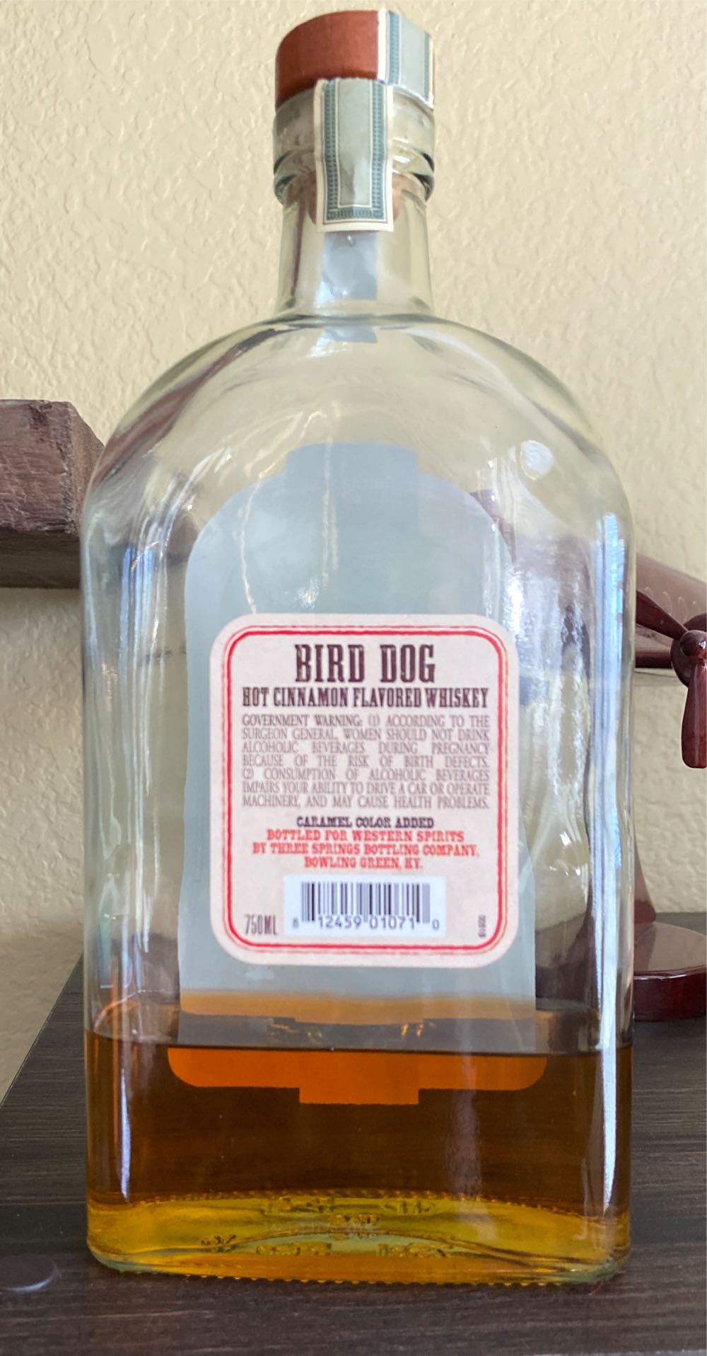 Bird Dog Hot Cinnamon Whiskey - Three Springs Bottling Co., Bowling Green, KY (750 mL) alcohol collectible [Barcode 812459010710] - Main Image 2