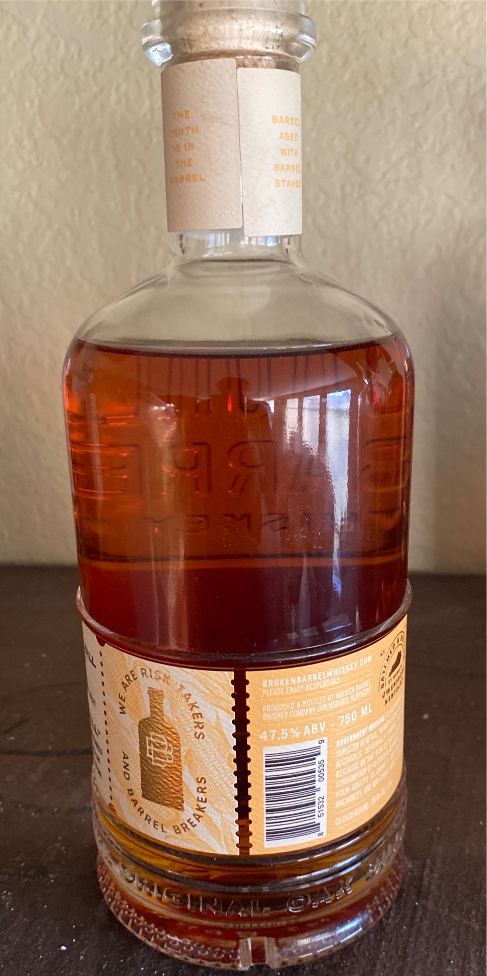 Broken Barrel Small Batch Bourbon - Broken Barrel (750 mL) alcohol collectible [Barcode 851532005359] - Main Image 3