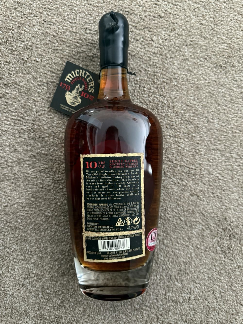 Michters 10 Single Barrel - Michter’s Distillery (700 mL) alcohol collectible [Barcode 039383009676] - Main Image 2