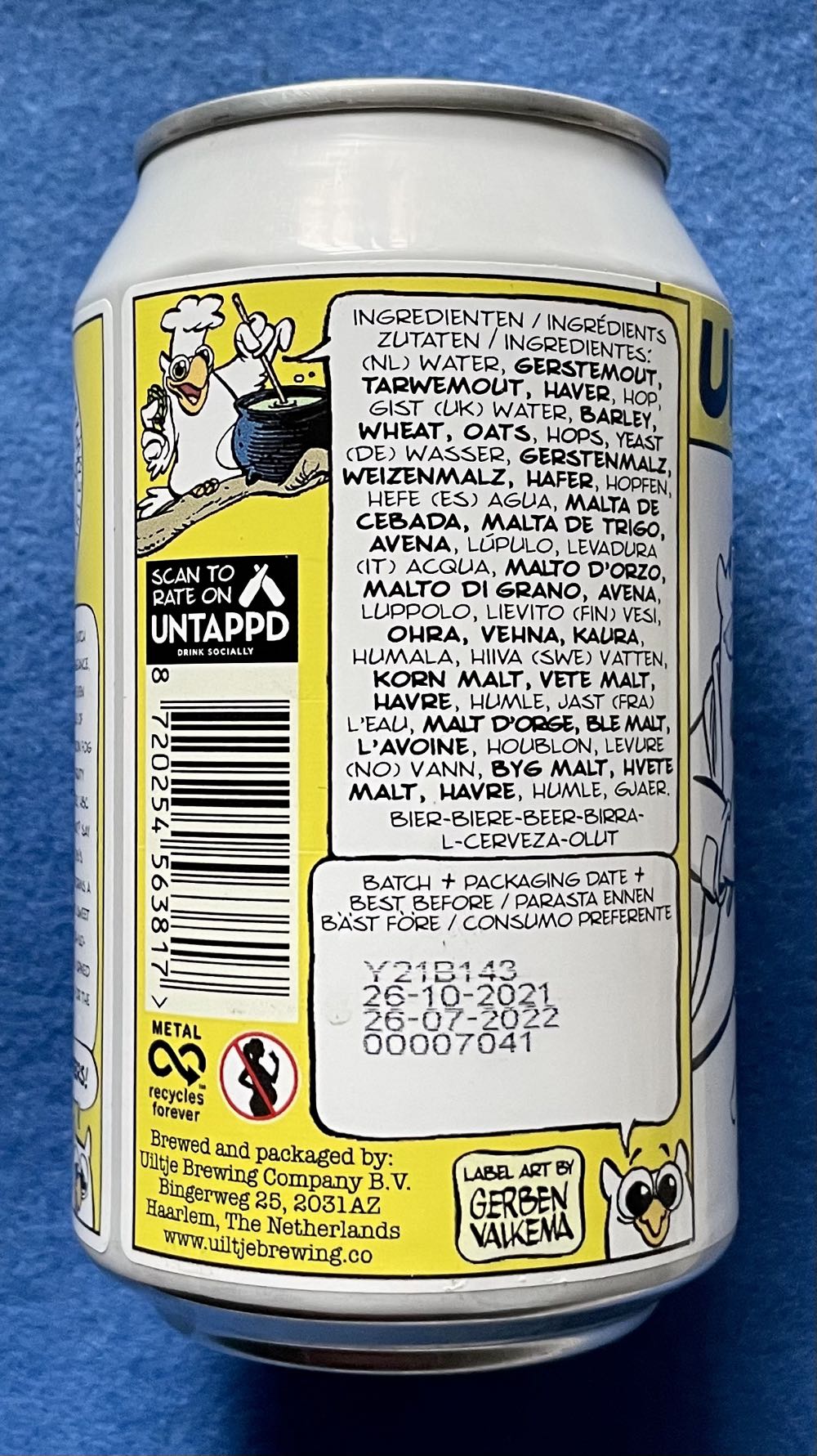 My Life Span Is 7 - Uiltje Brewing Company (330 mL) alcohol collectible [Barcode 8720254563817] - Main Image 4