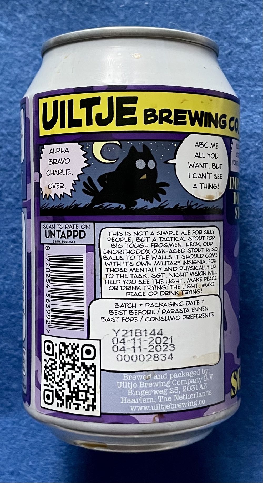 Sgt. Night Vision - Uiltje Brewing Company (330 mL) alcohol collectible [Barcode 8720254563992] - Main Image 3