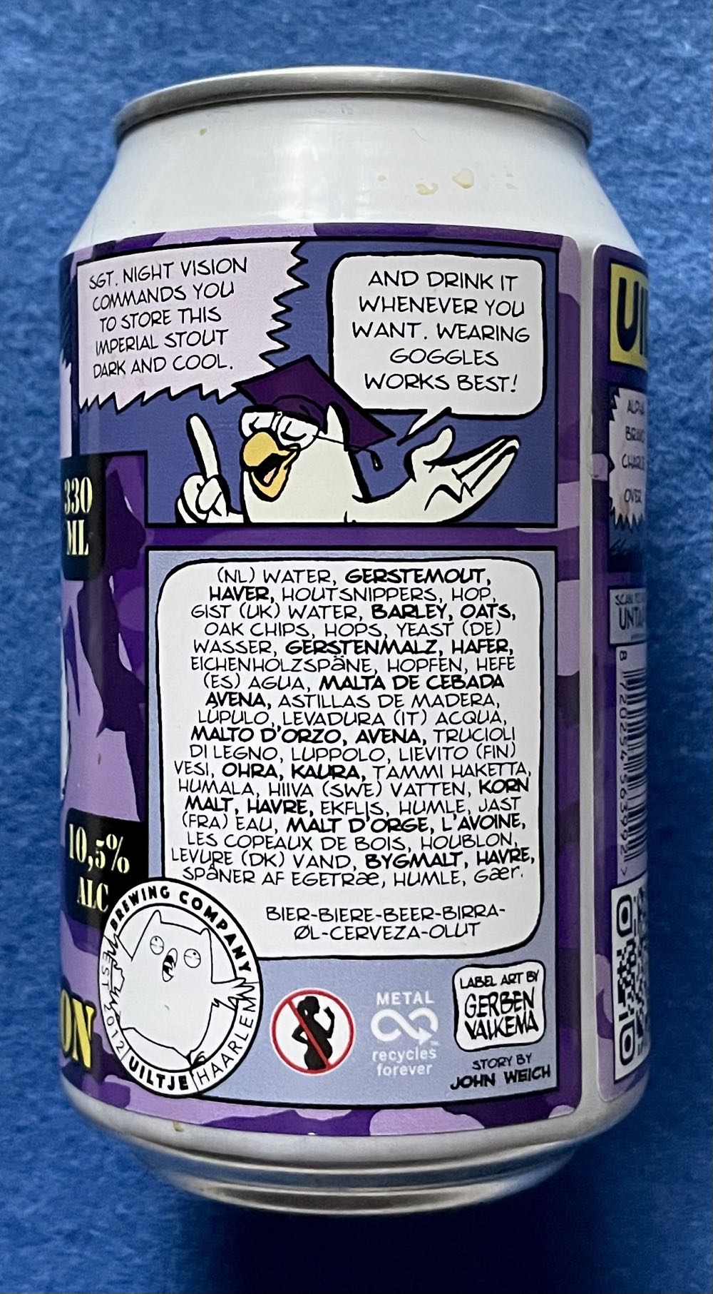 Sgt. Night Vision - Uiltje Brewing Company (330 mL) alcohol collectible [Barcode 8720254563992] - Main Image 4