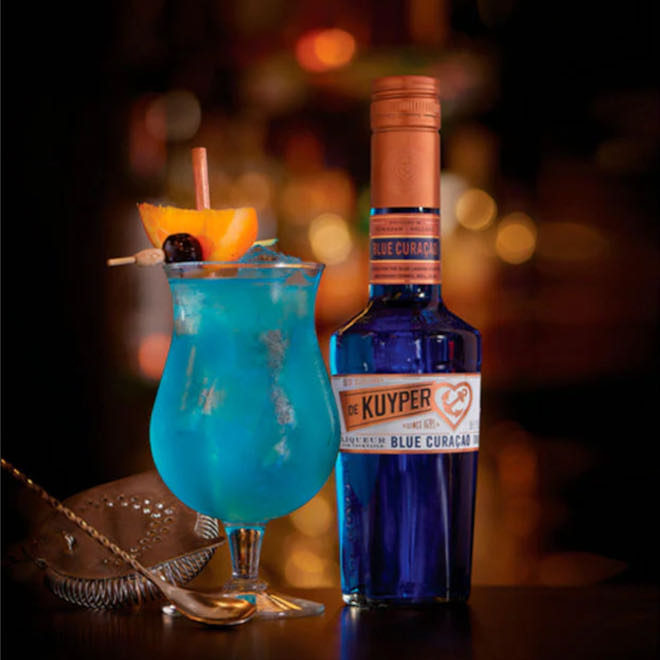 Kuyper Blue Curacao Liqueur - De Kuyper Royal Distillers, Netherlands (500 mL) alcohol collectible [Barcode 8710625514203] - Main Image 2