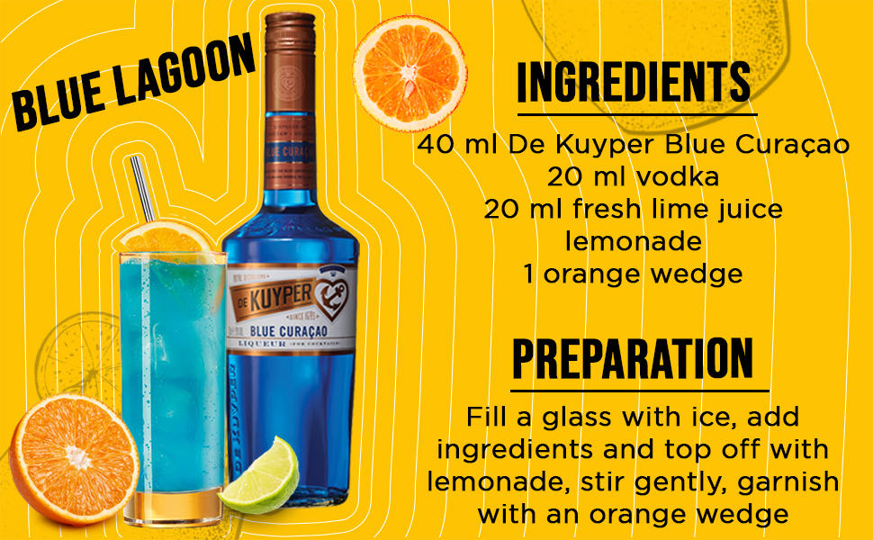 Kuyper Blue Curacao Liqueur - De Kuyper Royal Distillers, Netherlands (500 mL) alcohol collectible [Barcode 8710625514203] - Main Image 3