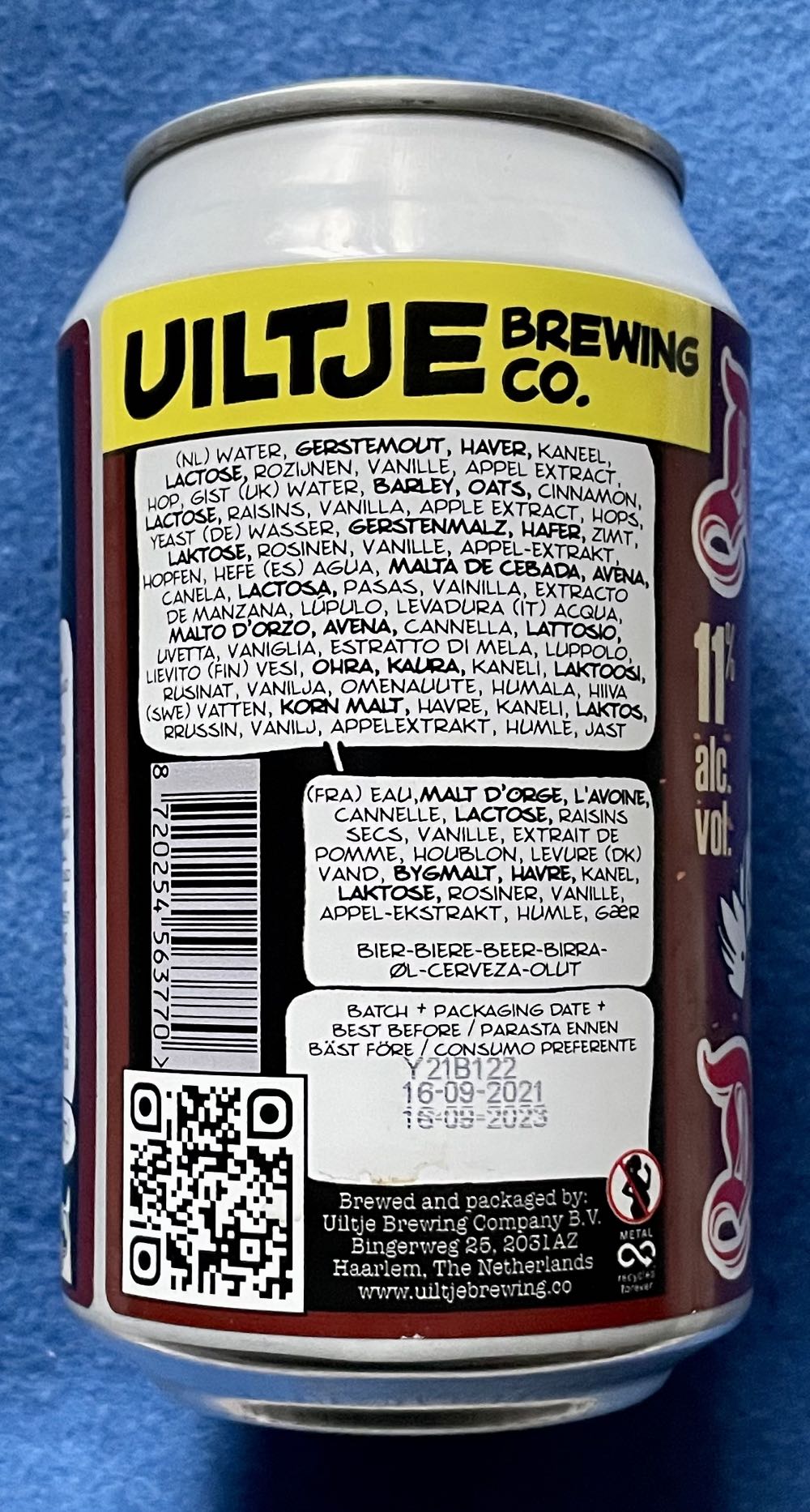 Apfelstrudel Doppelbock - Uiltje Brewing Company (330 mL) alcohol collectible [Barcode 8720254563770] - Main Image 4