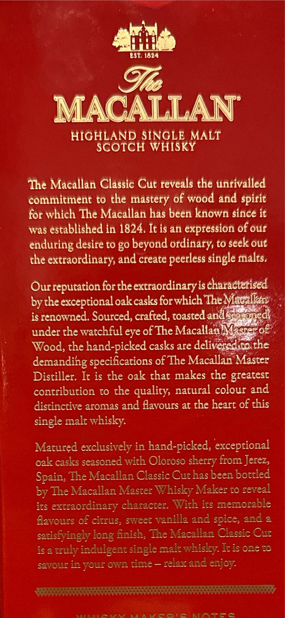 Macallan Classic Cut 2018 - Macallan (750 mL) alcohol collectible [Barcode 812066022410] - Main Image 3