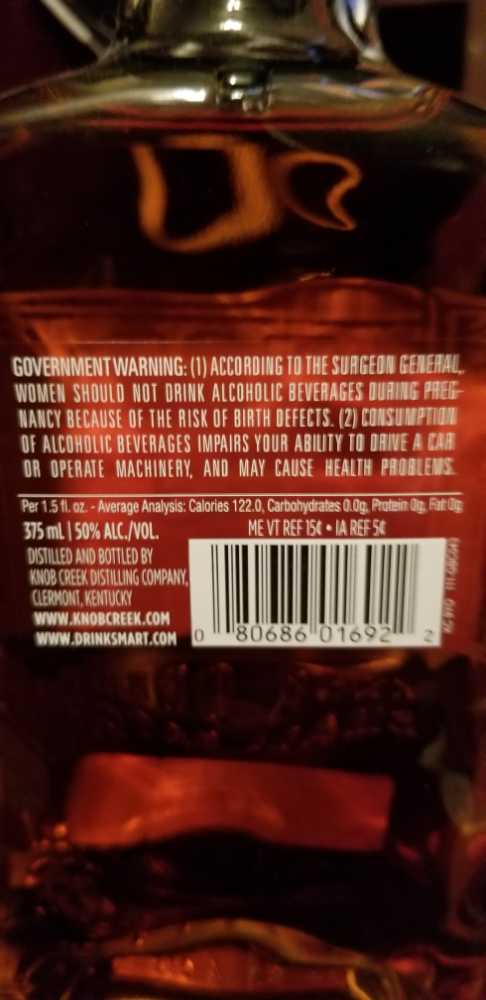 Knob Creek 9 Year 375ml - Knob Creek Distillery (375 mL) alcohol collectible [Barcode 080686016922] - Main Image 2