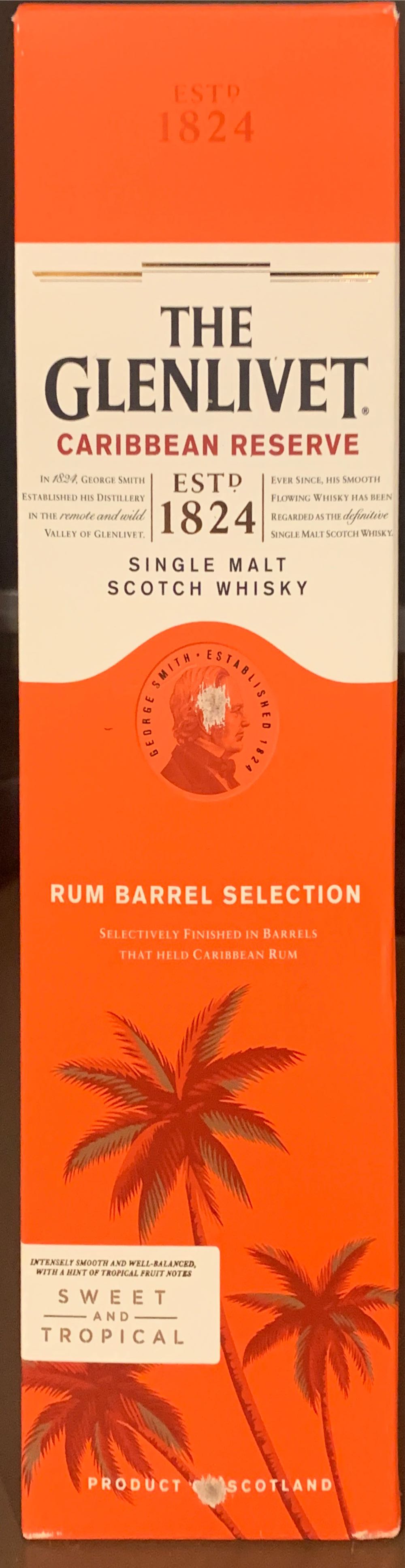 The Glenlivet Caribbean Reserve Single Malt Scotch Whisky - The Glenlivet Distillery (750 mL) alcohol collectible [Barcode 080432115763] - Main Image 1