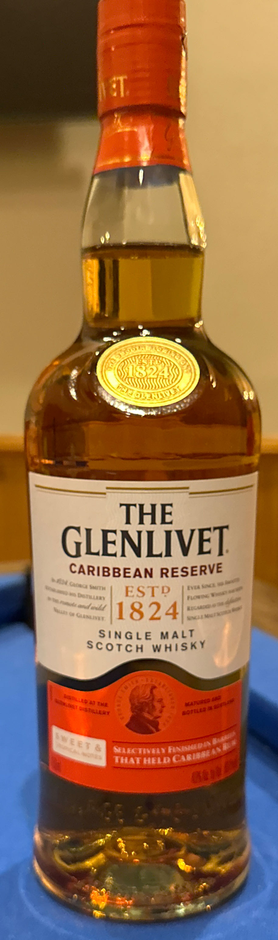 The Glenlivet Caribbean Reserve Single Malt Scotch Whisky - The Glenlivet Distillery (750 mL) alcohol collectible [Barcode 080432115763] - Main Image 2