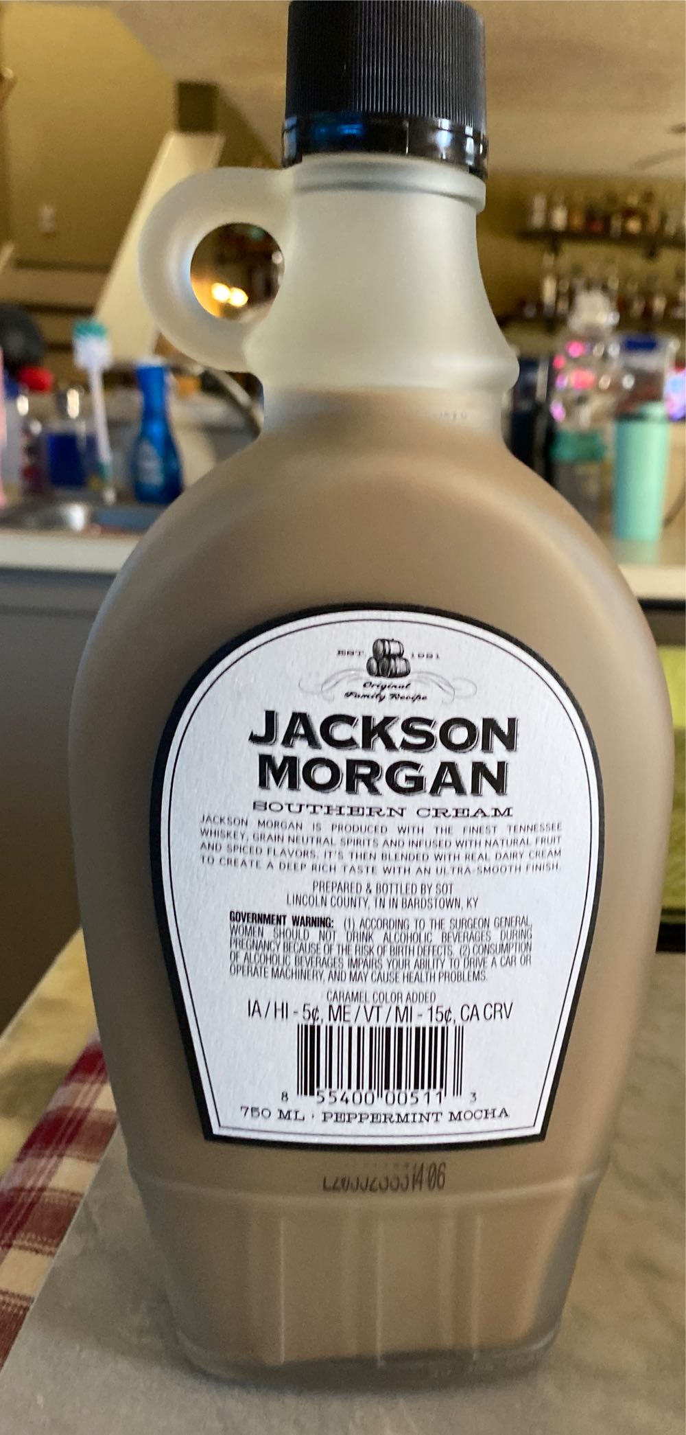 Jackson Morgan Peppermint Mocha Liqueur - Whiskey - Can Get At Any Store (750 mL) alcohol collectible [Barcode 855400005113] - Main Image 2