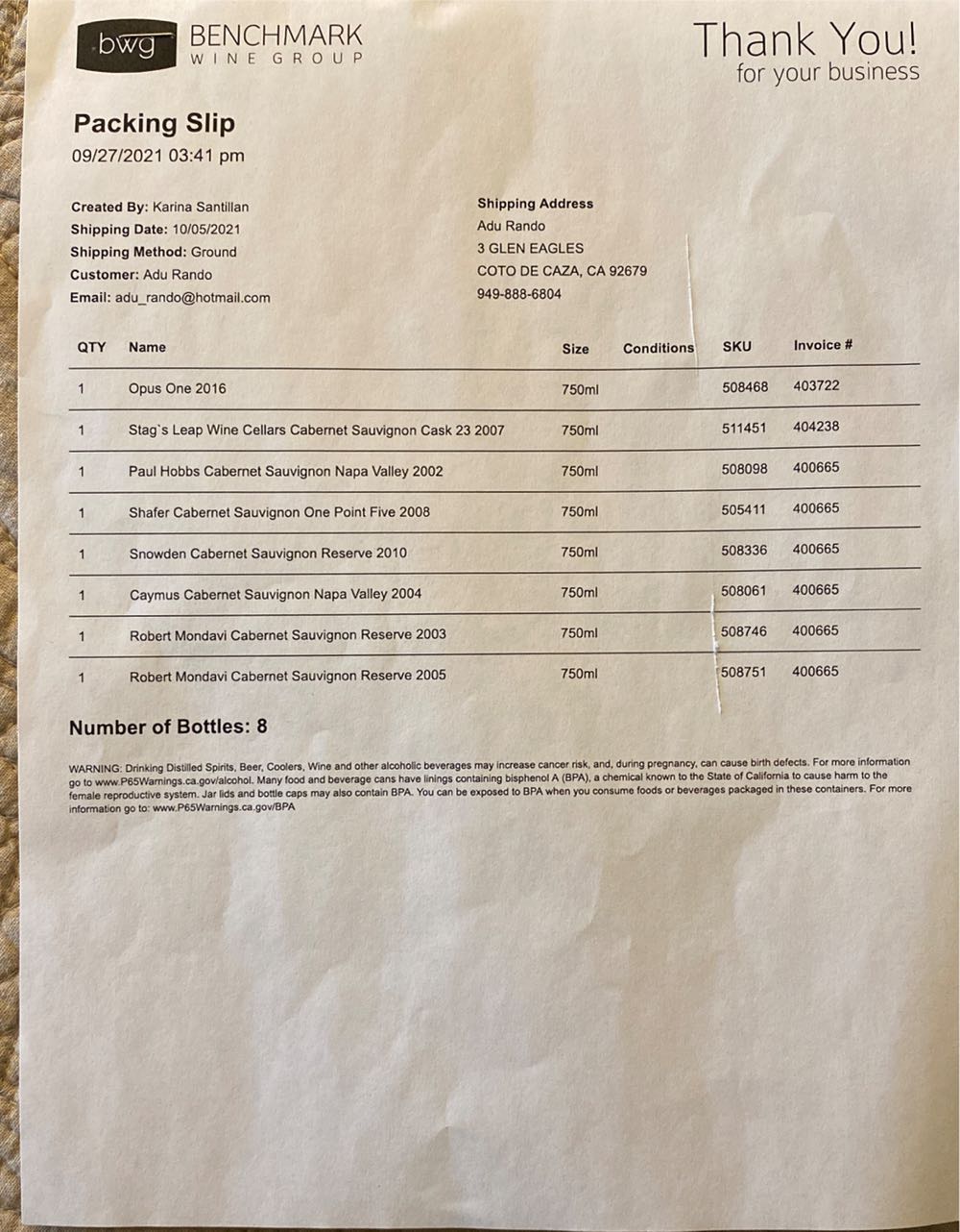 New Stag’s Leap Wine Cellars Cask 23 Cabernet Sauvignon Napa Valley Cab  alcohol collectible [Barcode 088593850066] - Main Image 2