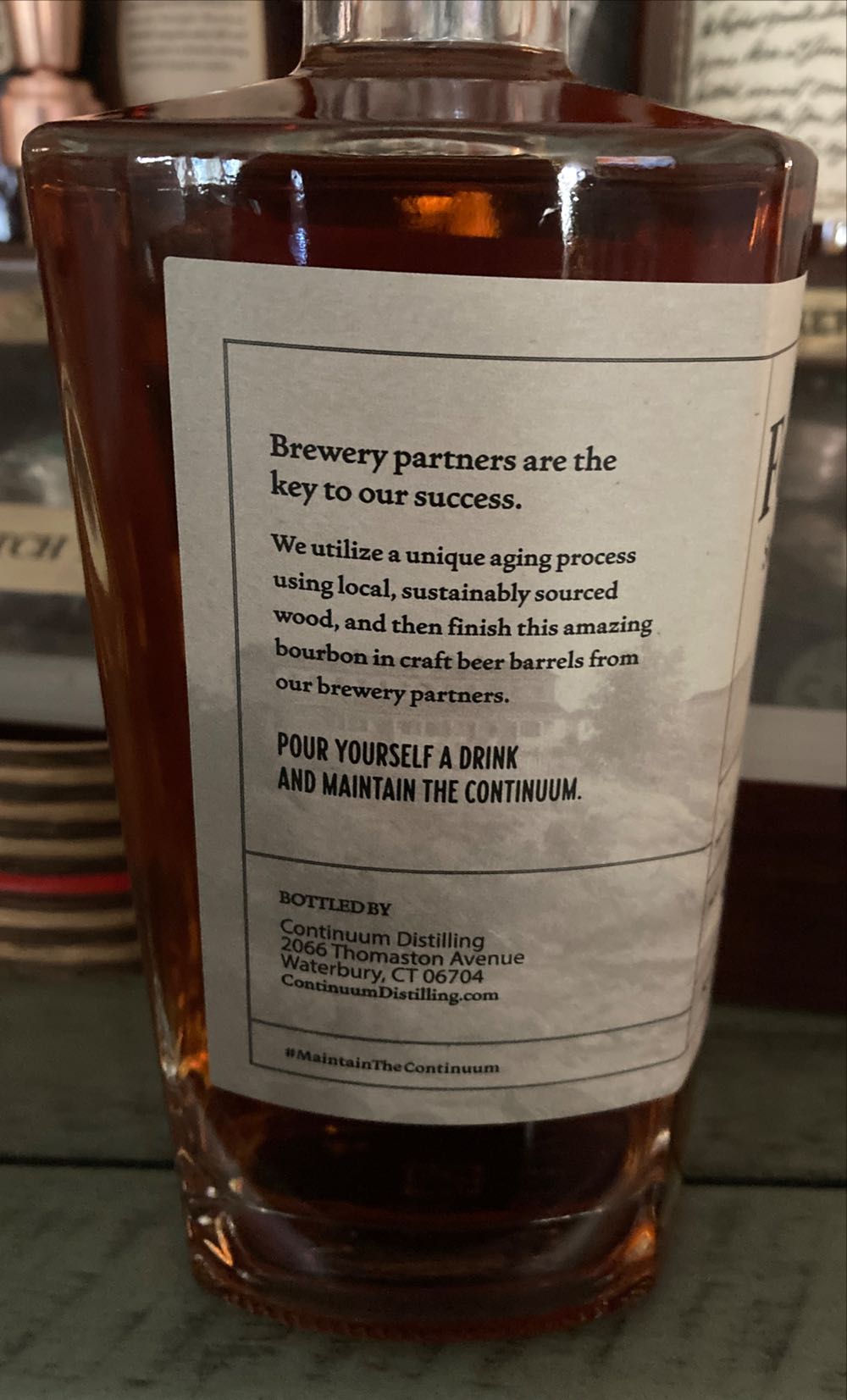 Continuum Fort Hill Bourbon - Continuum Distilling (750 mL) alcohol collectible [Barcode 856591005678] - Main Image 2