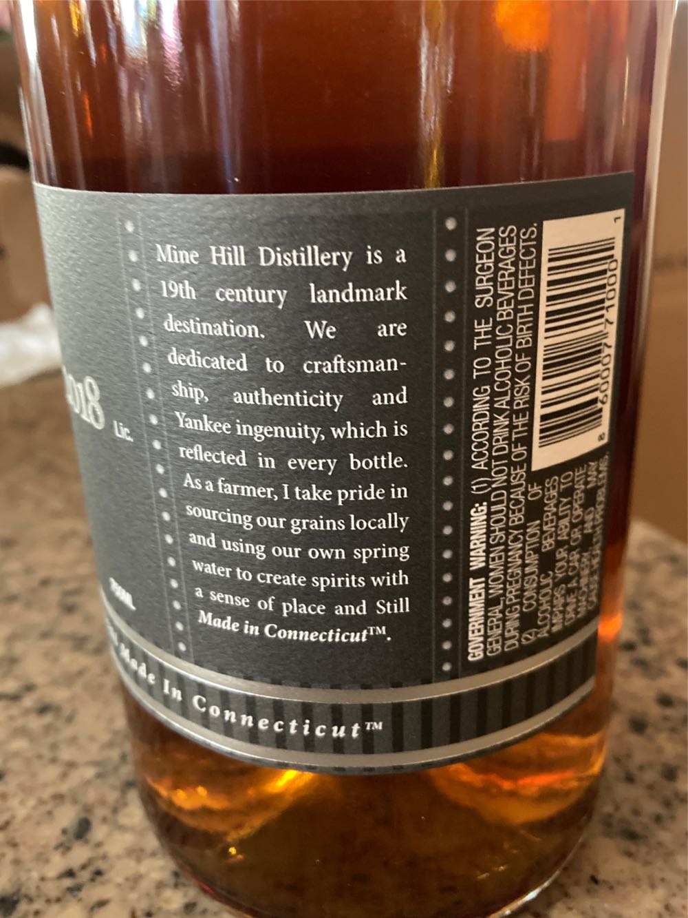 Mine Hill Bourbon - Mine Hill Distillery (750 mL) alcohol collectible [Barcode 860007710001] - Main Image 3