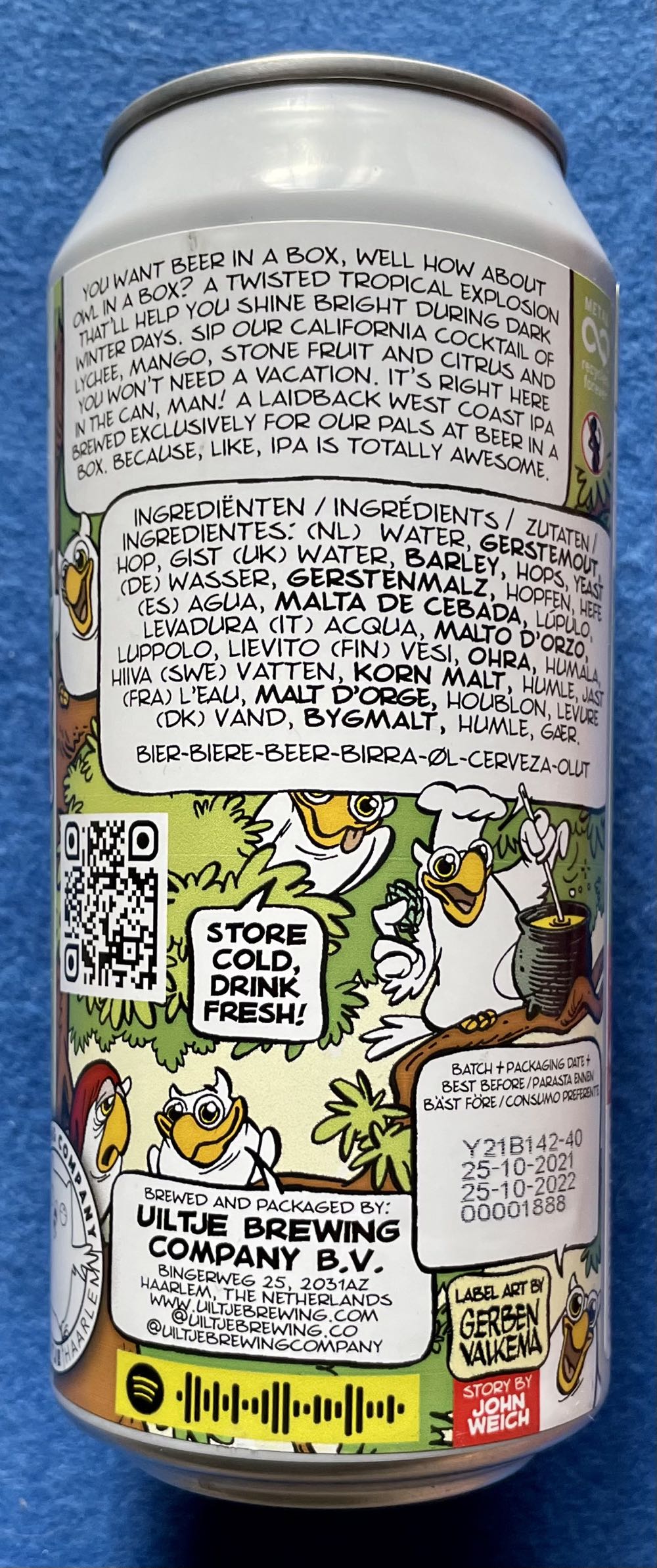 Owl In A Box - Uiltje Brewing Company (440 mL) alcohol collectible [Barcode 8720254564159] - Main Image 2