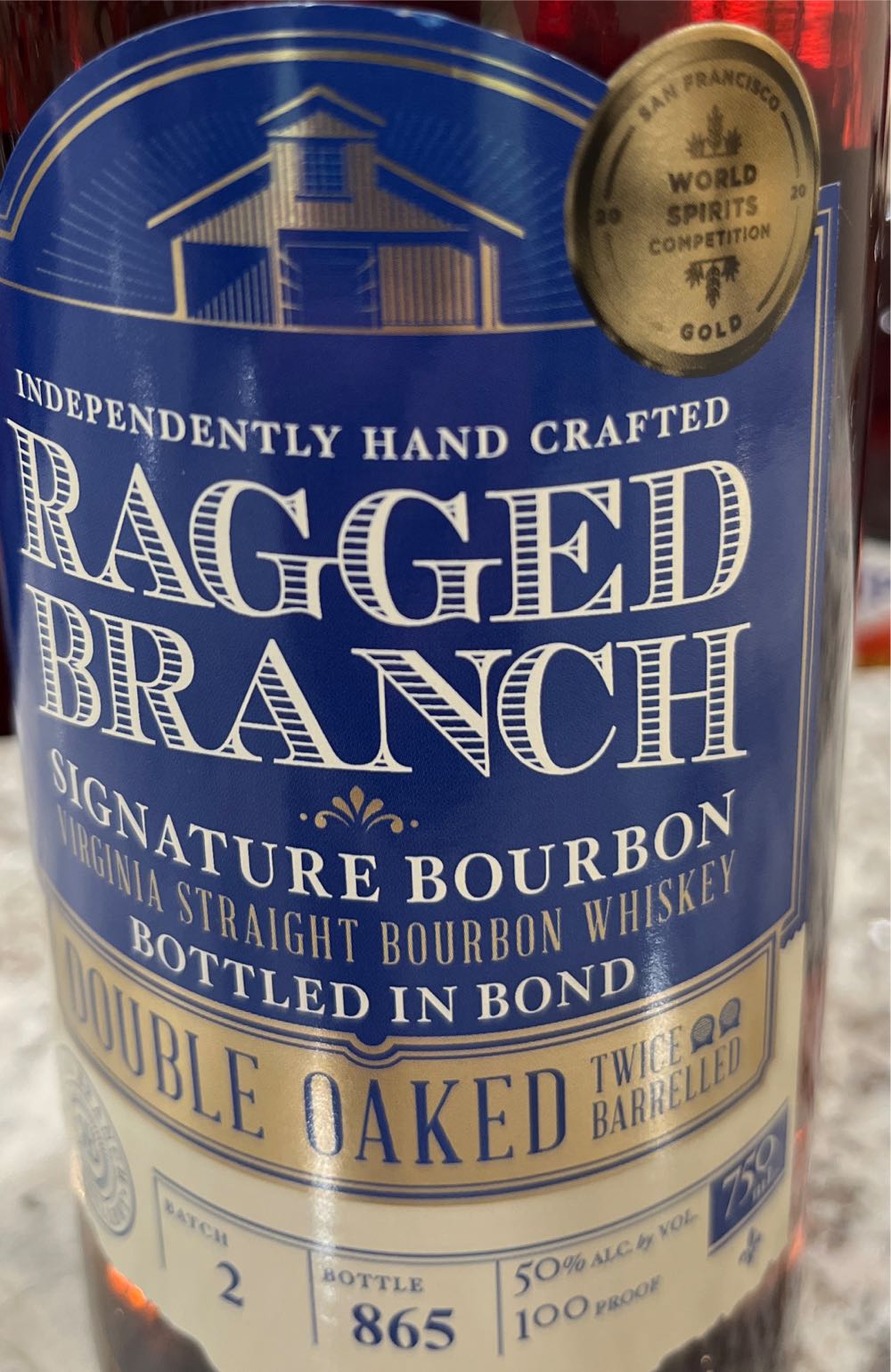 Ragged Branch Signature Bourbon - Ragged Mountain Farm, LLC (750 mL) alcohol collectible [Barcode 850013977055] - Main Image 2